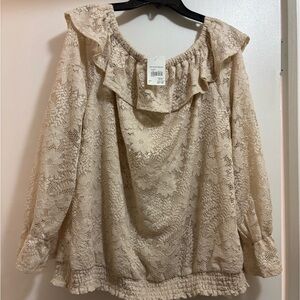 Elegant Cream Lace Women's Top